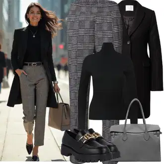 Outfit sa Crna Sako Kaput/Prijelazni Kaput/Vuneni Kaput/Midi Kaput/Kaput od Kašmira/Vuneni kaput/Frak Kaput/loden kaput/Usko Krojena Kaputa/Scuba Kaput guido maria kretschmer women "Zimske Odjeće"