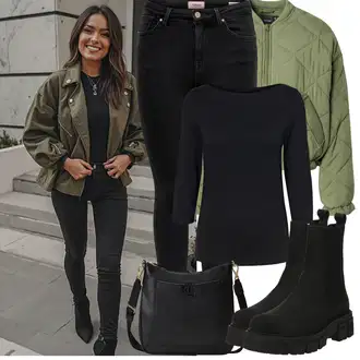 Outfity na zimu s Černá/Tmavě modrá Džínové Legíny/Jeggings/Push up Kalhoty/Skinny Kalhoty Only "Zimní Outfity"