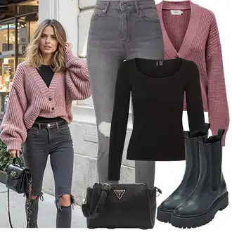 S zakovicama Outfit sa Crna Gumena Gležnjača/Chelsea Gležnjača/Kožna Jakna Edited "zimski outfit"Look: S zakovicama, Jahanje, Hodanje