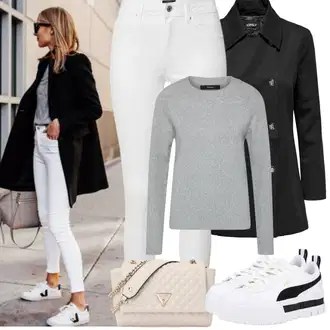 Outfity na zimu s Bílá Teniska na platformě Puma "Zimní Outfity"