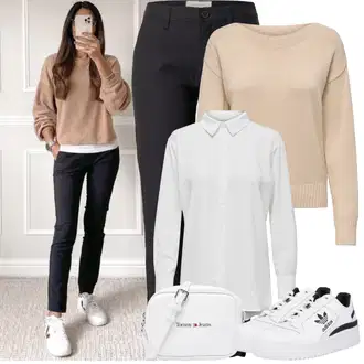 Outfity na zimu s Bílá/Krémová Teniska Chunky Tenisky/Nízká Teniska/Teniska na platformě/Vintage Teniska/Kožené Tenisky/Skate Bota/Úzká Teniska/Letní Tenisky Adidas Originals "Zimní Outfity"
