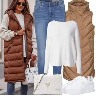 Ležerno Outfit sa Plava/Svjetloplava Traper Tajice/Jeggings/Skinny Hlače VERO MODA "Zimske Odjeće"Look: Stil, Rap, Ležerno, moderne, Disko, Prekrasan, cool, Old Money, Običan