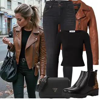 Outfity na zimu s Černá/Tmavě šedá Skinny Kalhoty/Jeggings/Džínové Legíny VERO MODA "Zimní Outfity"