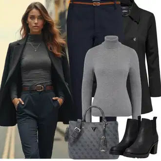 Kombinacije za zimu Culotte sa Tamnoplava Bengalke Hlače/Uske Hlača/Hlača od Odijela/Slip-on Hlača/Hlača od Kepera/Hlače s 5 Džepom/Skinny Hlače/Poslovna Hlača B.young "Zimske Odjeće"