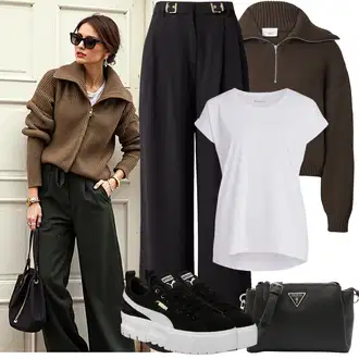 Outfity na zimu s Černá Teniska Zimní Tenisky/Skate Bota/Nízká Teniska/Teniska na platformě/Letní Tenisky Puma "Zimní Outfity"