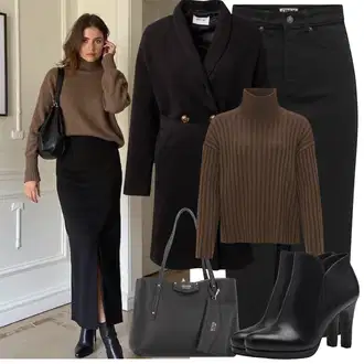 S zakovicama Outfit sa Crna/Bijela Gležnjača na visoku petu/Gležnjača s platformom/Kožna gležnjača/Kožna Jakna/Podstavljena Gležnjača/Čizma na visoku petu Tamaris "zimski outfit"Look: S zakovicama, Jahanje, Hodanje