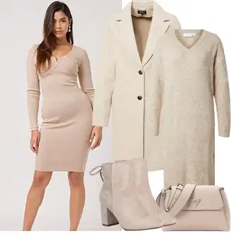 Outfit sa Bež/Kaki Prijelazni Kaput/Lagani Kaput/Kaput od Vunenog Flisa/Kaput od Kašmira/Vuneni kaput/Vintage Kaput/Midi Kaput/loden kaput Only "Zimske Odjeće"