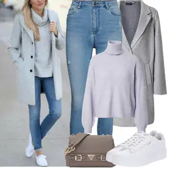 Outfity na zimu s Bílá Nízká Teniska/Teniska s dírkovaným vzorem/Úzká Teniska/Teniska na platformě Puma "Zimní Outfity"
