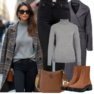 Outfity na zimu s Černá Kožená bunda/High Waist Džínové Kalhoty/Džíny s Rozparkem/Push up Džín/Zimní bunda/Kožené Boty/Termální Džíny/Motorkářské Džíny Only "Zimní Outfity"