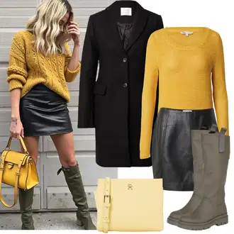 Outfit sa Crna Sako Kaput/Prijelazni Kaput/Vuneni Kaput/Midi Kaput/Kaput od Kašmira/Vuneni kaput/Frak Kaput/loden kaput/Usko Krojena Kaputa/Scuba Kaput guido maria kretschmer women "Zimske Odjeće"
