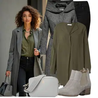 Outfit sa Bež/Smeđa Chelsea Gležnjača/Podstavljena Gležnjača/ljetna gležnjača Tamaris "Cool zimski outfit"