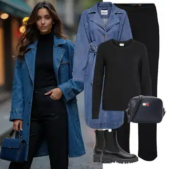 Koža S zakovicama Outfit sa Crna Čizmica Chelsea Gležnjača/Kožna gležnjača/Čizma s Platformom/Podstavljena Gležnjača/Gležnjača s platformom Only "Savršen za zimu"Look: S zakovicama, Skating, Hodanje, Jahanje