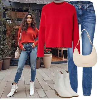 Krásný Outfit s Modrá/Růžová/Světle modrá Džíny s Rozparkem/Džín s Nízkým Pasem/Džíny Regular Fit/Girlfriend Džíny/Slim Fit Džíny/Džíny s Nízkým Sedem/Sportovní boty/Kožená bunda/Kožená Pánská Bund/Kožené Boty/Zimní bunda/Pánské tričko/Rovná Džína LTB "Zimní look"Look: Styl, 90tá léta, Ležérní, Cool, Moderní, Mom, Krásný