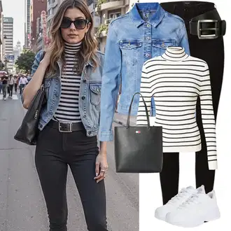 Outfit sa Crna/Tamnozelena/Siva/Tamnosiva Ležerni Remen/Klasični Remeni/Široki Pojas/Kožni Remen/Ženski Opasak bez Kopče Pieces "Zimski look"