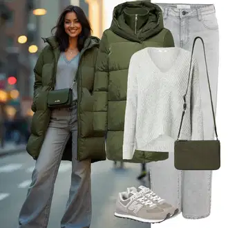 S Pertlanjem Outfit sa Siva/Svjetlosiva Boyfriend Jeans/Traperice Opuštenog Kroja/Mom Jean/Traperice s Prorezom/Vintage traperice/Zimska jakna/Traperice Standardnog Kroja/Traperice Ravne Nogavice/Formalna Košulja/Girlfriend Traperice/Dad Traperice Noisy may "Savršen za zimu"