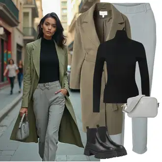 S zakovicama Outfit sa Crna Ravna Gležnjača/Chelsea Gležnjača/Kožna Jakna/Podstavljena Gležnjača About You "Savršen za zimu"Look: S zakovicama, Skating, Hodanje, Jahanje