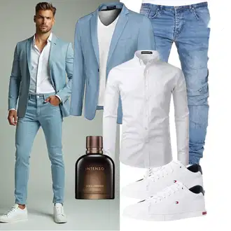 Outfit mit Grau/Weiß BusinessHemd/Business Hemd PARKLEES "Business Outfit"