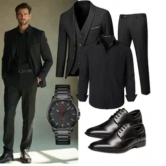 Business Outfits mit Schwarz/Dunkelgrau Generic, Schwarz Unkategorisiert Hugo "Business Outfit"