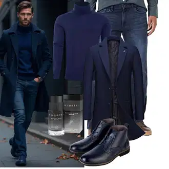 Laufen Winter Outfit mit Dunkelblau/Blau Allthemen "Business Outfit"Look: Laufen, Reiten, Freizeit, Apres ski, Fitness