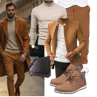 Laufen Winter Outfit mit Braun/Khaki/Beige Generic, Braun/Beige/Khaki Celucke "Business Outfit"Look: Fitness, Freizeit, Laufen, Apres ski, Arbeits, Reiten