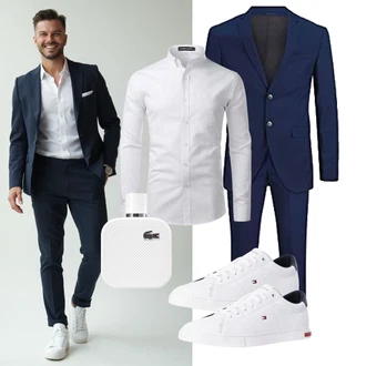 Outfit mit Grau/Weiß BusinessHemd/Business Hemd PARKLEES "Business Outfit"