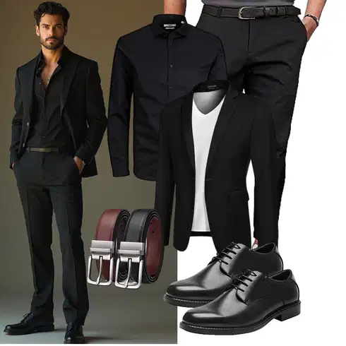 Schwarz/Dunkelblau Hemdbluse/BusinessHemd/Business Hemd Jack & Jones kombinieren