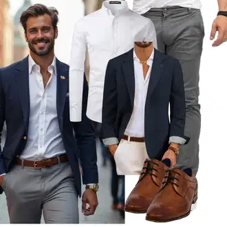 Outfit mit Grau/Weiß BusinessHemd/Business Hemd PARKLEES "Business Outfit"