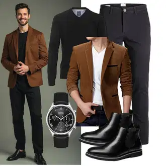 7/8-lang Outfit mit Dunkelgrau/Khaki/Schwarz/Dunkelblau/Grau Jack & Jones "Business Outfit"