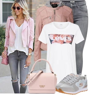 Sportski Jesen Outfit sa Smeđa/Pink/Ljubičasta Maze "Cool za slobodno vrijeme"Look: Vanjski, Sveučilišna, Talijanski, cool, Prekrasan, Sportski