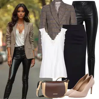 Elegantní outfity Matriční úřad s Černá Dlouhá Sukně/Tužková sukně/Midi Sukně/Pletená sukně/Sukně do Délky Lýtka/Maxi sukně Noisy may "Elegantní jarní oblečení"Look: Bar, Pohřeb, Koncert, Firemní večírek, Nový Rok, Škola, Zvláštní příležitosti, Divadlo, Matriční úřad