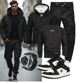 7/8-lang Outfit mit Schwarz/Dunkelblau/Blau/Khaki G-Star Raw "Freizeit Outfit"