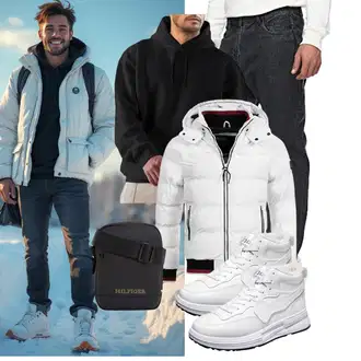 Sportlich Outfit mit Weiß/Creme Orthopädischer Schuh/Winter Sneaker ZZHZGZ "Freizeit Outfit"Look: Sportlich, Outdoor, Indoor, Unisex, Skater