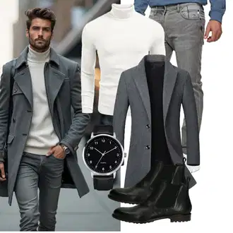 Freizeit Outfits Business Winter mit Generisch, COOFANDY, Dunkelgrau/Grau/Dunkelblau ECDAHICC "Freizeit Outfit"Look: Casual, Classic, Unisex, Uni, Goa, Outdoor, Business, Indoor, 60er, Boyfriend, Techno, Feine, Glanz, Zuhause, Emo, Büro