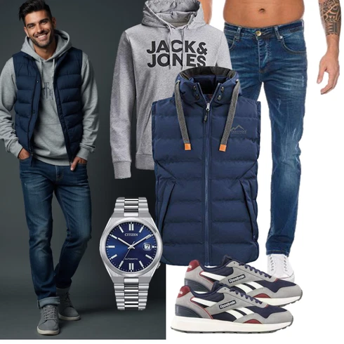 Cropped Schwarz/Grau/Dunkelgrau/Hellblau Sport Sweatshirt/Unisex Hoodie/Ausgefallener Hoodie/Vintage Hoodie/Hoodie/Sport Hoodie Jack & Jones kombinieren
