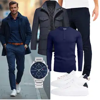 7/8-lang Outfit mit Dunkelblau/Hellblau/Blau Yazubi "Freizeit Outfit"