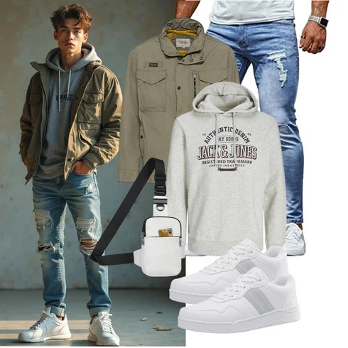 Khaki/DunkelGrün/Braun/Grün Übergangsjacke/Sommerjacke/Trekkingjacke/Uniformjacke/Militärjacke/Nachhaltige Jacke/Wachsjacke/Cargojacke Camel Active kombinieren