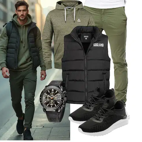 Schwarz/Grau/Dunkelgrau Isolationsweste/Kurze Weste/Steppweste/Daunenweste/Puffer Weste GOGLAND kombinieren