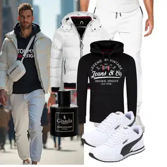 Elegant Outfit mit Weiß/Creme/Grau/Khaki Boyfriend Hose/BügelfaltenHose/SportHose/Cargo-JoggingHose/Capri/Jogger Hose JMIERR "Freizeit Outfit"Look: Classic, Moderne, Sportlich, Goa, Stil, Unisex, Skater, Hip Hop, Techno, Casual, Streetwear, Nahtlos, Smart Casual, Elegant, Ausgefallene, Old Money