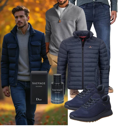 Dunkelblau/Hellblau KunstfaserJacke/HybridJacke/Verstaubare Jacke/SteppJacke/Puffer Jacke/IsolationsJacke/ThermoJacke Höhenhorn kombinieren