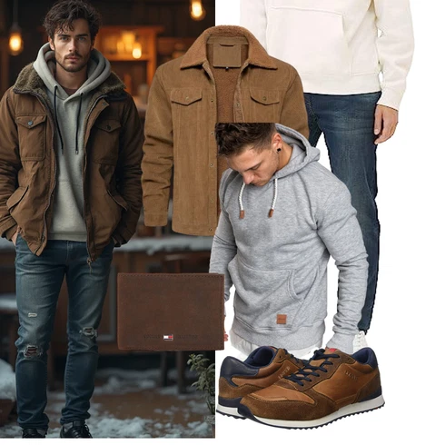 Braun/Khaki ShirtJacke/Vintage Jacke/WollJacke/CordJacke Svanco kombinieren