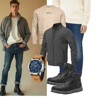 Rundhals Outfit mit Pullover mit Stehkragen/Women's Fleece Sweatshirts/Damen Pullover/Sport Sweatshirt Indicode "Freizeit Outfit"