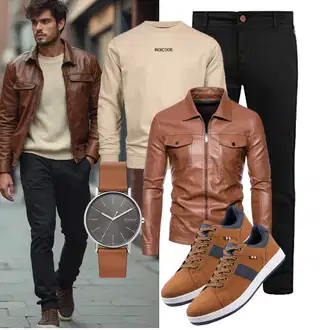 7/8-lang Outfit mit Schwarz/Khaki/Dunkelgrau b BLEND "Freizeit Outfit"
