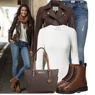 Kombinacije za festival dan na plaži sa Bijela/Kaki/Krem/Narandžasta Majica I Top Veći Broj/Pletivo Veći Broj/Bluza Veći Broj SELECTED FEMME "Proljetni outfit za slobodno vrijeme"Look: Krštenje, Matični ured, Koncer, dan na plaži, Škola, Brvnare