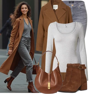 Outfity na podzim s Šedá/Světle šedá Jeggings/Džínové Legíny/Skinny Kalhoty VERO MODA "Volnočasový outfit na jaro"