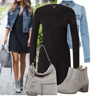 Outfit sa Bež/Smeđa Chelsea Gležnjača/Podstavljena Gležnjača/ljetna gležnjača Tamaris "Proljetni outfit za slobodno vrijeme"