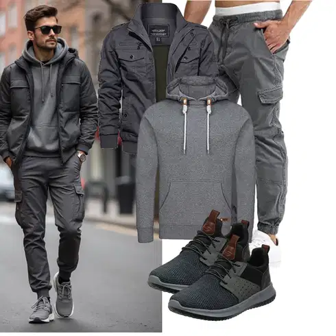 DunkelGrau/Grau/HellGrau Vintage Hoodie/Unisex Hoodie/Hoodie/Strick Hoodie/Ausgefallener Hoodie/Kapuzenpullover/Sport Hoodie Riverso kombinieren