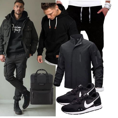 Schwarz Sport Sweatshirt/Unisex Hoodie/Hoodie/Strick Hoodie/Sport Hoodie/Ausgefallener Hoodie/Kapuzenpullover REPUBLIX kombinieren
