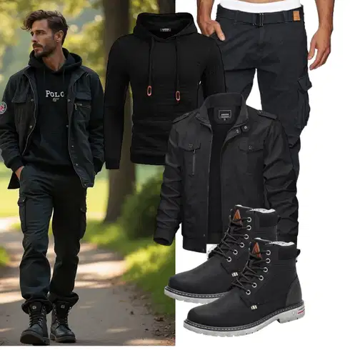 Schwarz/Dunkelgrau/Grau Uniformjacke/Bikerjacke/Trachtenstrickjacke/Cargojacke/Übergangsjacke Herbstjacke/Fliegerjacke/Jacke mit Seitlichem Reißverschluss/Motorradjacke/Militärjacke KEFITEVD kombinieren