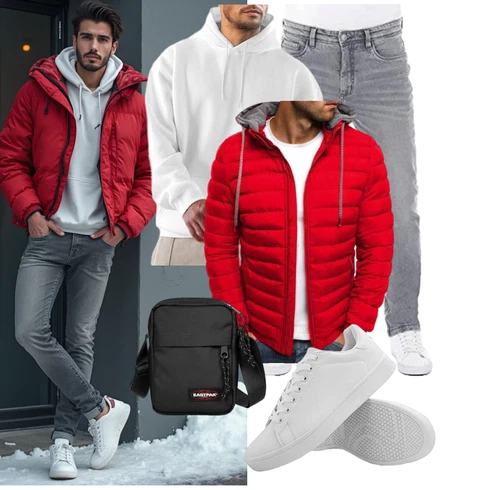 Rot/DunkelRot Jacke mit Seitlichem Reißverschluss/WinterJacke/HerbstJacke/SteppJacke/KapuzenJacke/Unisex Hoodie/Hoodie/Sport Hoodie/Strick Hoodie/Ausgefallener Hoodie/SweatJacke/Puffer Jacke Oanviso kombinieren