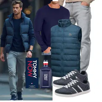 Geburtstag Winter Outfit mit Blau/Hellblau/Dunkelblau Ärmellose Weste/Indoorweste/Langlaufweste/Funktionsweste/Kunstfaserweste/Leichte Weste/Wendeweste/Reitweste/Puffer Weste/Isolationsweste/Daunenweste/Sport Weste/Outdoorweste Little Donkey Andy "Freizeit Outfit"Look: Geburtstag, Ball, Bar, Electro, Pop Konzert, Schule, Bayram